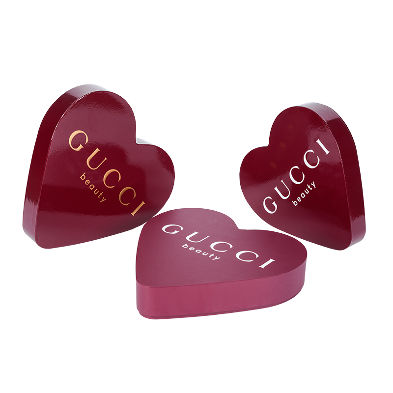 하트 모양의 상하뚜껑 화장품 포장박스