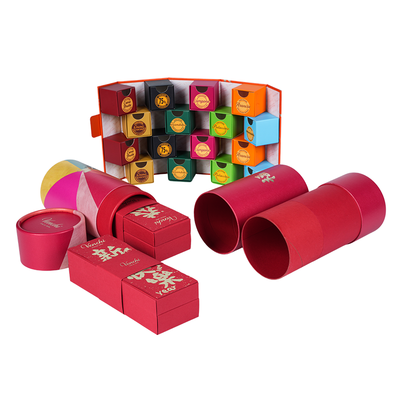 견고한 리프트오프 뚜껑(하늘과 땅) 원형 초콜릿 상자