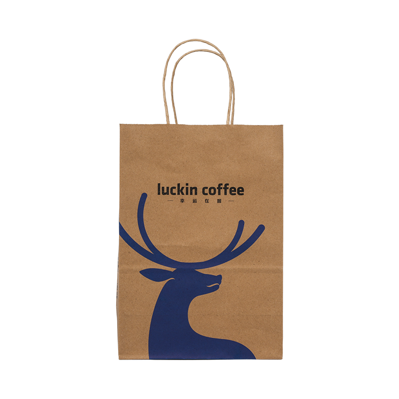 컬러 인쇄된 크래프트 종이 휴대용 티 음료 가방